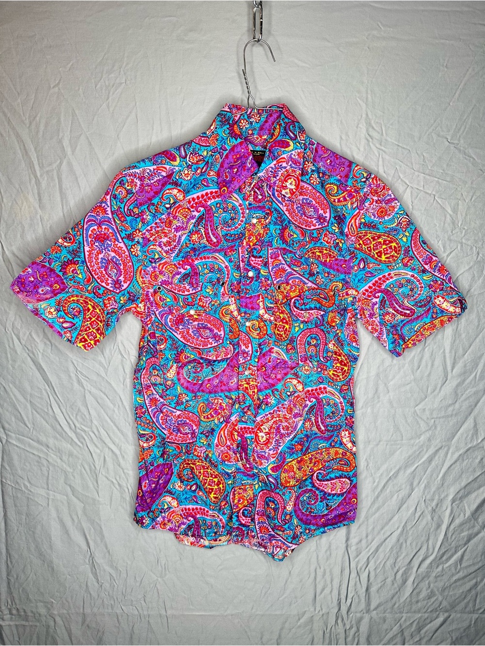 Dragonfly Live Rock & Roll Vision Paisley Pearl Snap Western Shirt Mens Small